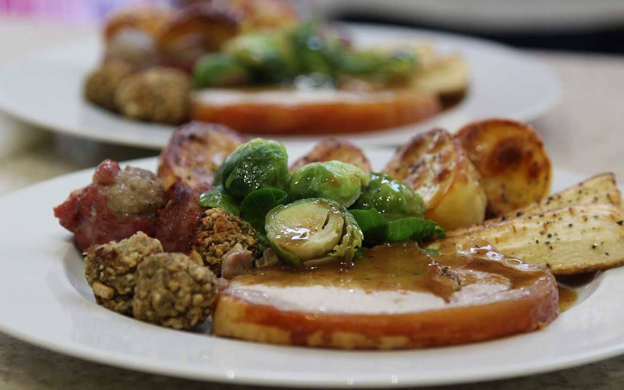 brussel sprouts on dinner plate